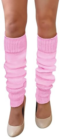 NuJake Leg Warmers In Assorted Colours 1980s Luxurious Girls Cosplay Legwarmer (Baby Pink)