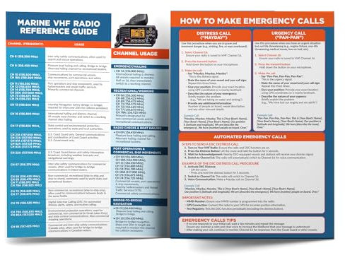 Marine Boat VHF Radio Reference Guide Chart - Must Haves on a Boat Boating Accessories - Marine Boat Radio Reference - Boat Safety Accessories - Boating and Sailing Gift - Tear & Water Resistant