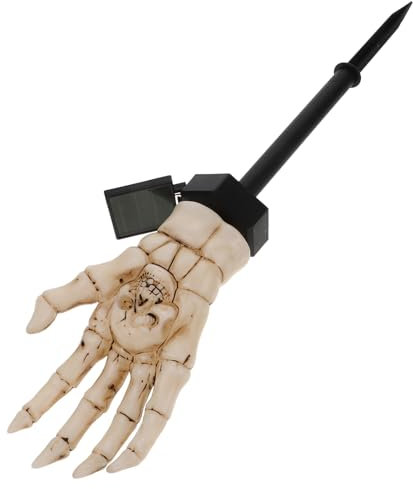 Amosfun Solar-Skelett-Palmen-Wegelicht – Halloween-Außenlicht Für Veranda Hof Und Gartenpfahllampen-Dekoration