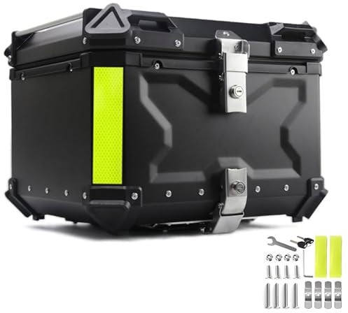 Generic Motorrad Heckbox 55L Aluminium Top Case Motorradkoffer Mit Sicherheitsschloss Für Motorradhelm wasserdichte Motorrad-Top Box