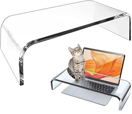 ETUCYNG Bildschirmerhöhung Acryl, Acrylglas Monitorständer, Schreibtisch Monitorerhöhung, Bildschirmständer, Über Rutschfeste Füße, Ein Mikrofasertuch, Für Laptop, Bildschirme, Computer, Notebook