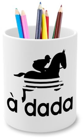 Fabulous Pot à Crayon en Céramique - A dada Cheval Equitation Parodie - 325 ml