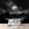 Vlies Fototapete Deko Digitale Kunst dunkler Mond Panel Fototapete Schwarz Tapetenrolle Mustertapete Wandtapete modern design Dekoration - 350 x 256 cm