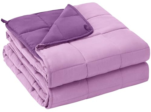 yescool Weighted Blanket for Adults (12 lbs, 48 x 72, Purple) Cooling Heavy Blanket for Sleeping Perfect for 110-130 lbs, Twin Size Breathable Blanket with Premium Glass Bead, Machine Washable