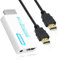 Adaptador convertidor de Wii a HDMI compatible con 1080P 720P visual inmersivo con cable AV a HDMI de 1,5 m, adaptador de salida de audio HD de 3,5 mm, compatible con Nintendo Game TV, compatible con