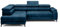 DomoHome Ecksofa Freistehend Mit Schlaffunktion Und Verstellbaren Kopfstützen, Chaiselongue, Linke Seite, 278×197×76/98 cm, Schlaffläche: 88×200 cm, Stoffbezug In Königsblau