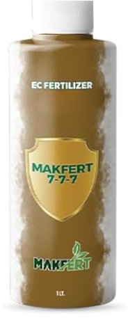 MAKFERT 7-7-7 Flüssigdünger – NPK - Hochwirksamer N-Dünger mit 15 % Stickstoff, Eisen & Zink – Für Rasen, Gemüse, Zierpflanzen & Obst – Wachstum & Blattgrün – 1 L