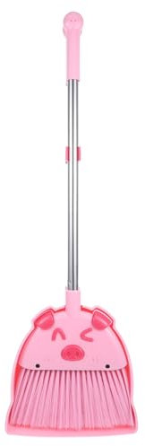 DEARMAMY 1 Satz Besenset für vorgeben Kehrschaufeln Haushalt Kehrschaufel und Besen für Kinderbesen Kehrschaufel für Rostfreier Stahl Rosa