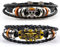NHPY 2 Pezzi One Piece Bracciali, One Piece Braccialetti Merch, Bracciale Avvolgente Con Occhio Del Diavolo,One Piece Gadget Con Accessori A Forma Di Teschio E In Pelle Tressata(2Forma)