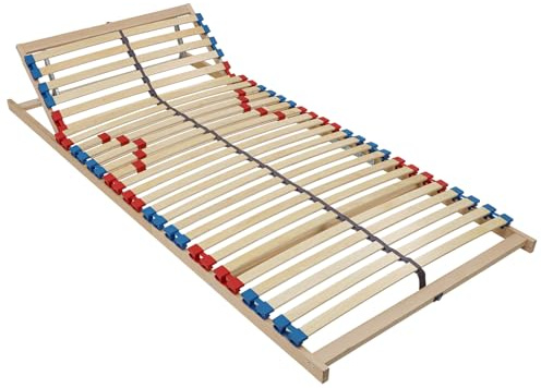 Beco Lattenrost, Easy Fit K, 90 x 200 cm, Test SEHR GUT, 28 Federholzleisten, einfache Selbstmontage, Kopfteil verstellbar, Made in Germany, 100 Nächte Testschlafen