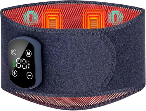 Espalda Almohadilla Eléctrica Lumbar Masaje Vibratorio,Manta Eléctrica Para Cintura,Masajeador Lumbar,5 Niveles de Temperatura y 3 Modos Vibración,Cinturón Lumbar Calefactable Inalámbrico