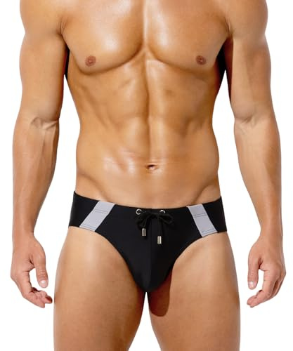 Arjen Kroos Slip de Bain Homme avec Cordon Réglable, Maillot de Bain Homme Piscine Séchage Rapide Sexy Bikini Swim Briefs pour Natation Plage Surf