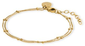 Purelei Liilii Armband Damen Doppelreihig – Filigranes Edelstahl Kugelarmband, Vergoldet oder Silber – Verstellbares Damenarmband 16–19 cm – Minimalistischer Schmuck für Alltag & Layering