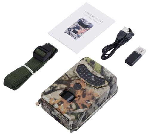 KICHOUSE Caméra de Chasse 1080P Infrarouge, Étanche Ip56, Déclenchement Rapide 0,8S, Caméra Extérieure sans Batterie Incluse, 26 LED, pour Repérage Animaux et Surveillance Extérieure