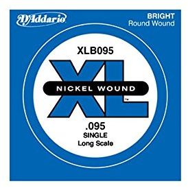 D'Addario XLB095 .095 Long Scale Nickel Wound Single String for Bass Guitar