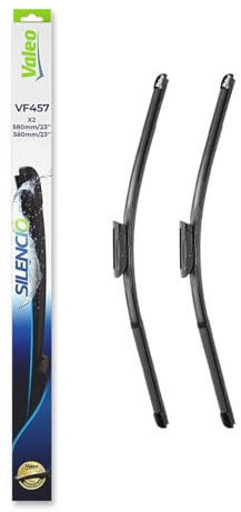 VALEO Silencio Wiper - VF457 - Kit of High Performance, Superior Road Visibility, Easy Installation Original Flat Blades 580mm/580mm - Front - Set of 2 Wiper Blades - 574657