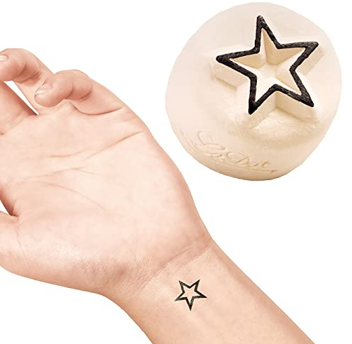 LaDot Tattoo für Kinder und Erwachsene, temporäre hautfreundliche fake Tattoos, Tattoo-Stempel ohne Nadeln für Körper und Arm, wasserfest, Keramikstempel Stern
