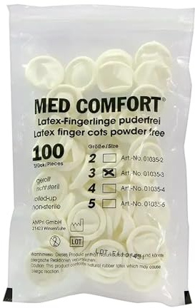 1000 Fingerlinge aus Latex, Fingerschutz, Einweghandschuhe, Einmalhandschuhe, OP-Handschuhe, Xtra Large