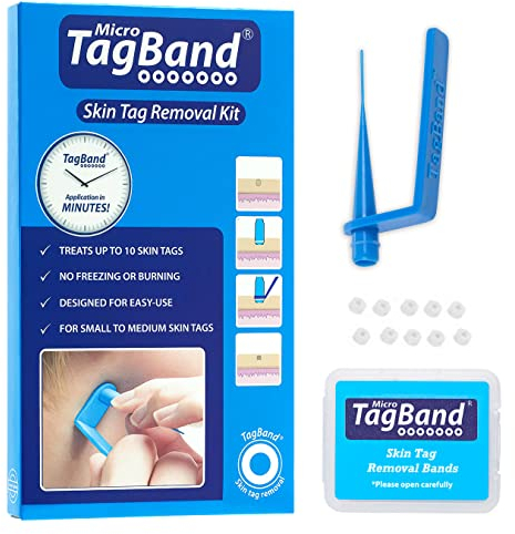 Original Tagband Skin Tag Remover, Small/Medium Removal Kit, Skin Tags (2mm-4mm) on Face & Body, Device Includes 10X Bands, Home Application in Minutes (No Swabs Included)