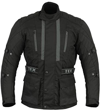 Texpeed Veste moto homme homologué avec armure protection - Hiver/été blouson motard imperméable avec blindé CE (EN 1621-1) Noir - XL