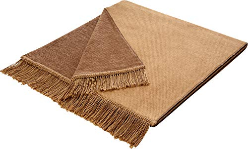 Biederlack Sofaschoner - Cover Cotton, Design Salt & Pepper - Baumwolle, Polyacryl, Polyester, Kamel, Maße: 50 x 200 cm, 718334