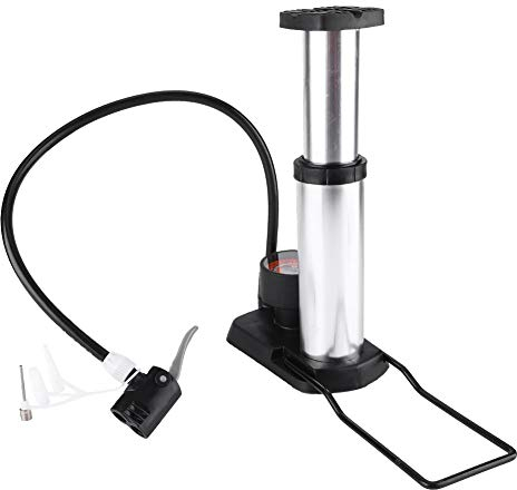 Alomejor Pompa per Pneumatici da Bici Mini Gonfiatore Portatile a Pedale per Bicicletta Pompa Aria per Bici Elettrica(Bianco)
