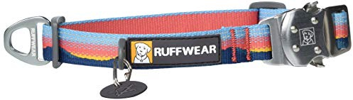 RUFFWEAR Top Rope Hundehalsband, Reflektierendes Halsband mit Metallschnalle für den Täglichen Gebrauch, Sonnenuntergang, 28–36 cm