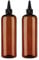 sdoot Amber Squeeze Bottle Hair Colour Bottle Applicator 16 oz for Hair PET Plastic Refillable Bottles with Twist Cap (2 Pack) Brown