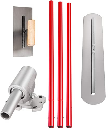 VEVOR Cazzuola da muratore Bull Float, grande taloche coltello da rivestimento, con 3 manici da 1,8 m, spatola Pro 1200 x 200 mm