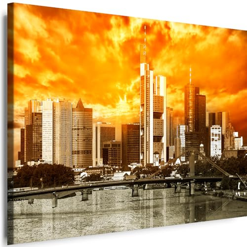Myartstyle - Bilder Frankfurt am Main Stadt 60 x 40 cm Leinwandbilder Xxl - 1 Teilige Wandbilder Kunstdrucke w-a-2052-7