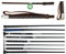 JA Horse Fleck Springpeitsche Springgerte Springstock Reitgerte (60 cm, Ledergriff - Dünne Zunge braun)