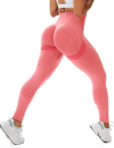 STARBILD Leggins Sportivi da Donna Push Up Sexy, Pantaloni Palestra Vita Alta Scrunch Butt, Seamless Calzamaglie per Yoga Fitness, F4160 Push Up Rosa XS