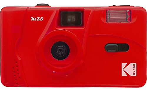 KODAK M35 DA00239-35mm Rechargeable Camera, Fixed Wide Angle Lens, Optical Viewfinder, Built-in Flash, AAA Battery - Red