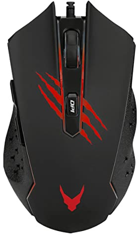 VARR VGM-B04 1200-1800-2400-3600 DPI 6 BUTTTONS RGB Rival Black Gaming Mouse