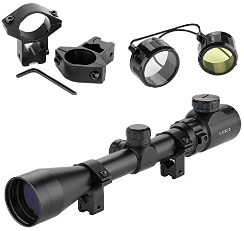 UISEBRT Zielfernrohr Gewehrzielfernrohre 3-9x40EG inkl. 11mm Montagen Rot & Grün Punkt Visier Luftgewehr Zielfernrohr Luftgewehr für Jagd Softair und Sport
