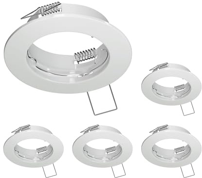 ledscom.de 5x Deckeneinbaurahmen FERE, rund, weiß glänzend