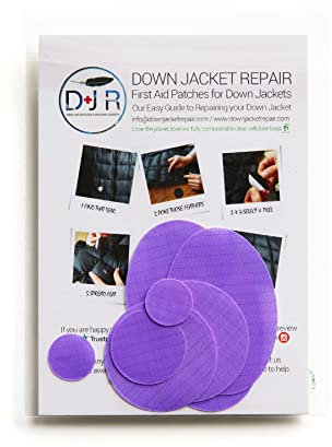 Self‑Adhesive Ripstop Nylon Repair Patch Kit – 30‑Second Fix for Tents, Jackets, Sleeping Bags, Backpacks & Beach Gear – Festival, Camping & Vanlife Essential – 7 Pre‑Cut Patches (Lilac)