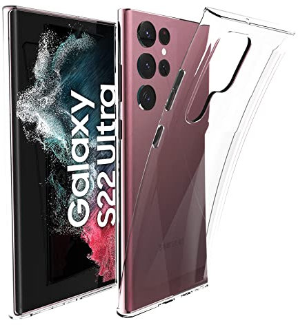 N NEWTOP Custodia Cover Compatibile con Samsung Galaxy S22 ULTRA, Morbido TPU CLEAR Gel Silicone Anti Graffio Trasparente Slim Sottile Flessibile Case Posteriore Proteggi