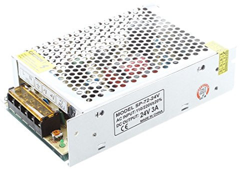 Zunedhys AC 110/220V 24VDC 3A 72W Transformador de suministro para lámpara de tira flexible LED