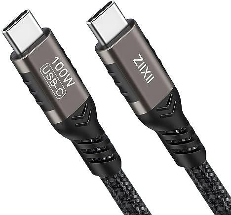 ZIIXII 100W USB C auf USB C Kabel, 1.5m USB C Kabel auf USB C Ladekabel Schnellladekabel Typ C Ladekabel, Nylongeflecht für Samsung Galaxy S22 Ultra S21 S20 Note Tablet Huawei