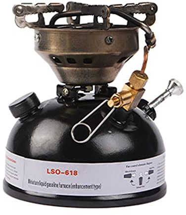 Vendics Backpacking Fornello Leggero, Bruciatore da Campeggio Portatile, Mini Riscaldatore in Acciaio Inossidabile Fornello ad Alcool Diesel Benzina da Campeggio per Cucinare Picnic, Multi-Fuel Drive