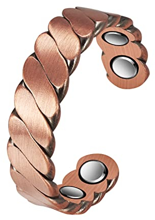 EnerCoppeX Kupferring für Arthritis und Gelenke, Magnettherapie-Ring aus reinem Kupfer, 3500 Gauss effektiver Magnet, gesundes Schmuckgeschenk (CPR-0967)