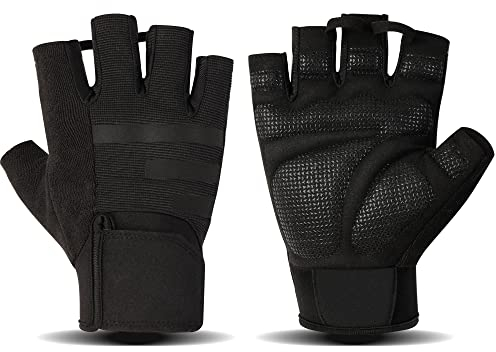B-Forest Fitness Handschuhe, Trainingshandschuhe, Sporthandschuhe für Krafttraining, Bodybuilding, Gym, Klimmzüge, Kraftsport & Crossfit Training, Sporthandschuhe für Damen und Herren (Schwarz, S)