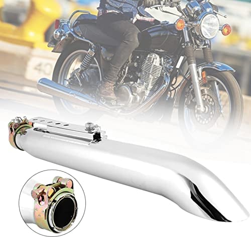 Tbest Chopper Exhaust, Chopper Exhaust, Marauder 125 Exhaust Universal Motorcycle Exhaust Pipe Retro Electroplating Exhaust Silencer With 35/39/43Mm Reducer