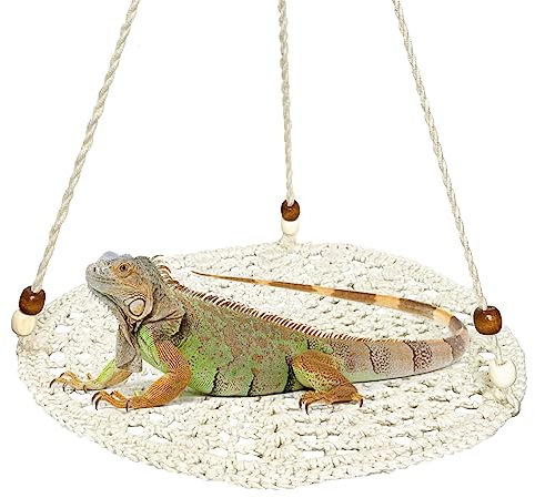 Yanmucy Bartdrachen-Hängematte, handgefertigt, Eidechse, Spielzeug, Reptilientank, Zubehör, ideal für Bartdrachen, Geckos, Chamäleon und andere Reptilien (Beige)