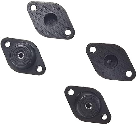 Jinlanonly M8 Rubber+metal Anti-Vibration Turret Mounts, Rubber-in Shear Floor Mount, Compression Isolator Mounts for Pumps, Compressors-4PCS