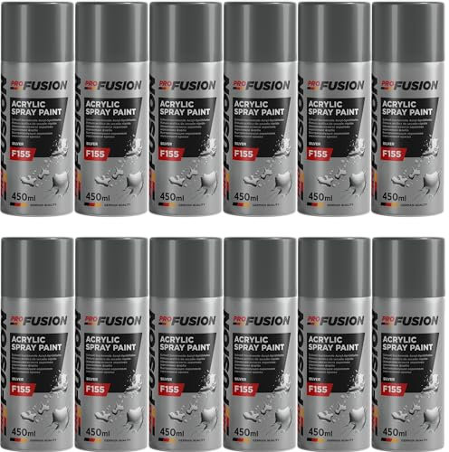 ProFusion Pintura Acrílica en Spray Plata - Secado Rápido - ACRYLIC SPRAY PAINT F155 Spray 450 ml (12)