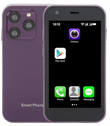 XS15 3G Smartphone, Klein und Niedlich mit Dual-SIM, 2 GB RAM, 16 GB ROM, 3D-Glas, HD-Kamera, WLAN,8.1, (Lila)