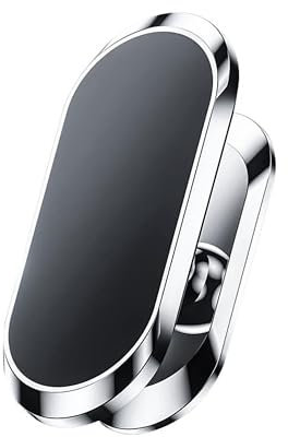 N NEWTOP Supporto ST32 Metallo Resistente Cromato Magnetico Calamita Porta Telefono Adesivo Cruscotto Macchina Auto Camper Camion Stand Universale da Tavolo per Cellulare Smartphone Ruotabile 360°