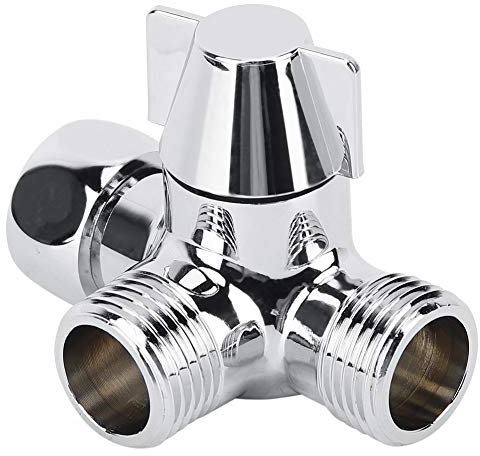 Gavigain G1/2in Drei-Wege-Adapter, Messing Dusche T-förmigen Wasser Diverter Connector, WC Bidet Wasser Separator für Bad, Schlauch Fitting Tee für Dusche und WC Bidet
